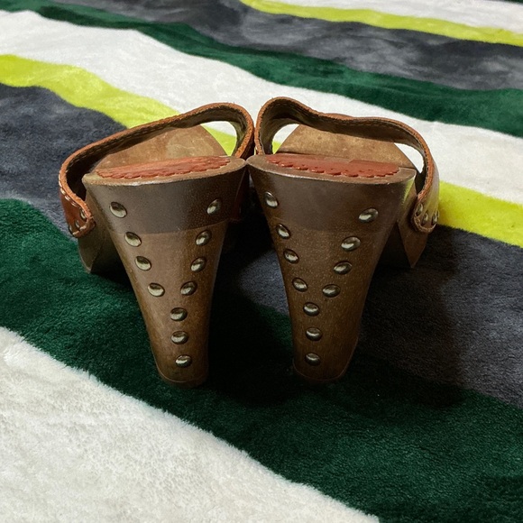 BONGO Women's Orange Leather Mules Size 7 - Picture 6 of 13
